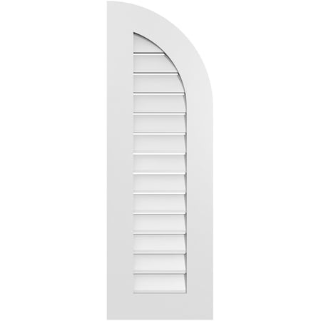 Ekena Millwork Quarter Round Top Right Surface Mount PVC Gable Vent w/ 3-1/2"W x 1"P Standard Frame, 14"W x 42"H GVPQR14X4201SF